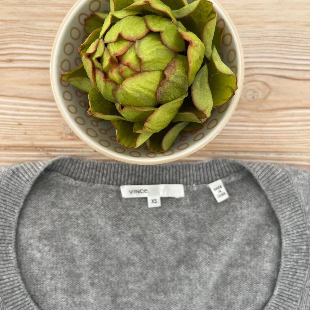 Vince 100% Spring Cashmere Empire Waist Sweater – XS – Heather Gray - Picture 4 of 5